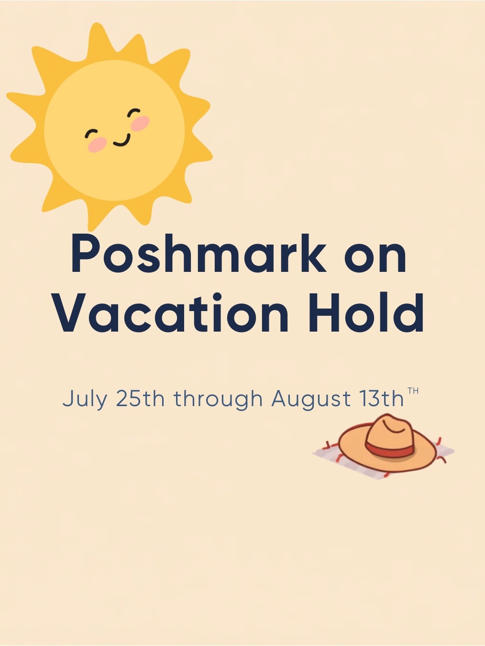on Vacation Hold Graphic Poster - Beige